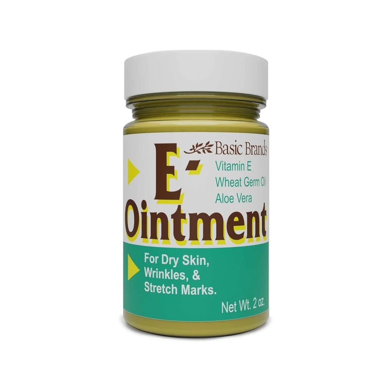 Basic Organics Basic Brands Vitamin E Ointment, 2 oz â€“ Moisture Enhancing â€“ Helps Reduce Appearance of Scars, Stretch Marks, Fine Lines & Wrinkles (Pack of 1) - Image 1